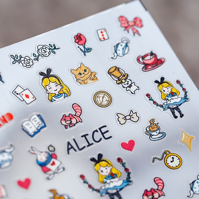 Wonderland & Tea Party Nail Stickers – Cartoon Fantasy Nail Art Decals (94)