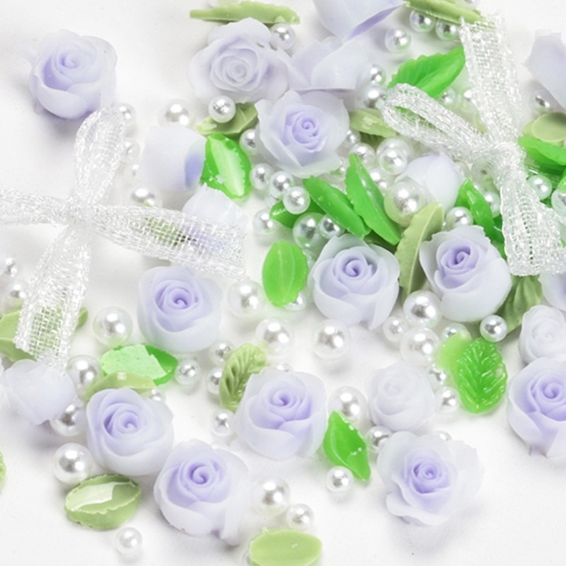 3D Flower Nails Art Charms Rose Flower Nail Charm Nails Decorations for Women