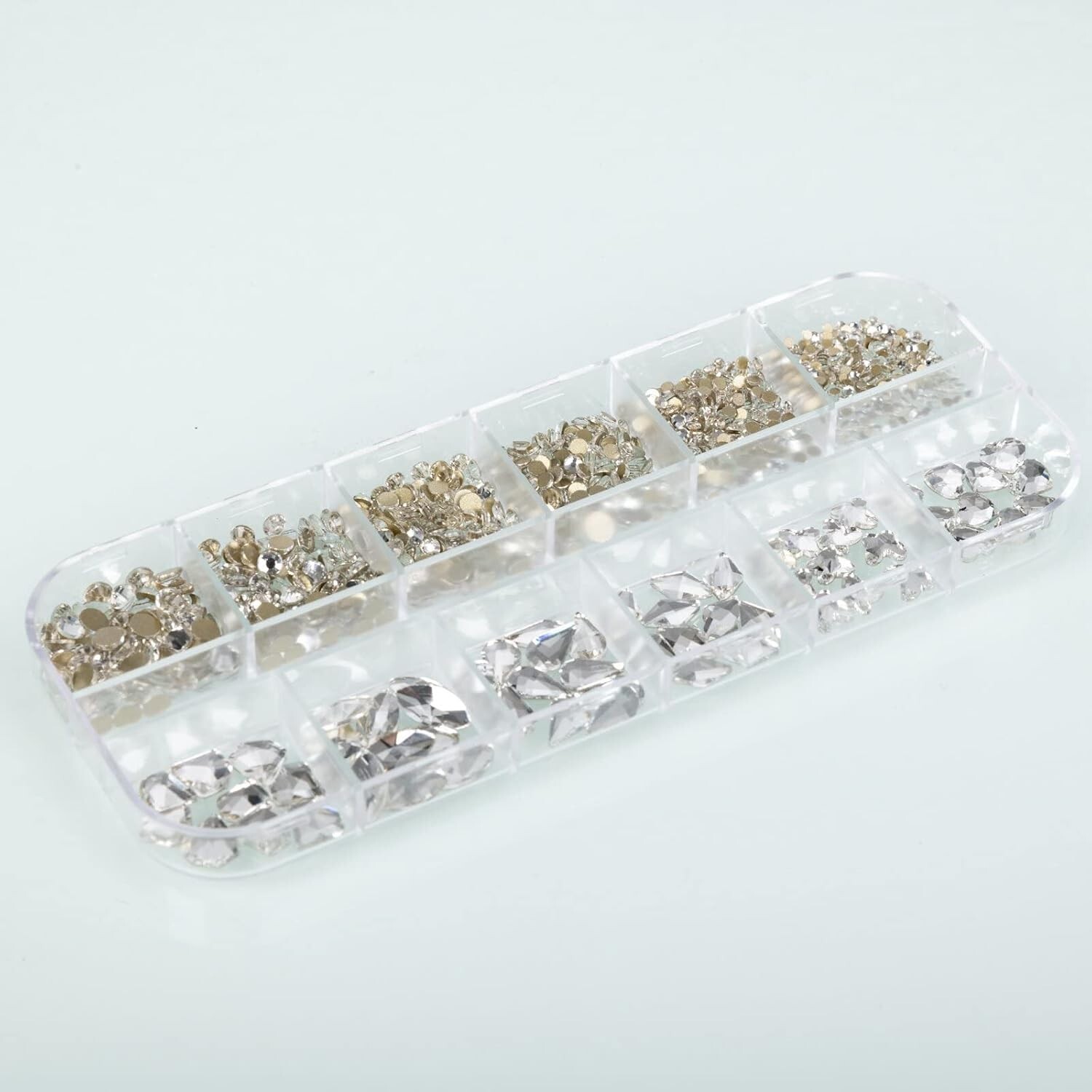 Diamantes de imitación para decoración de uñas, gemas para uñas con parte