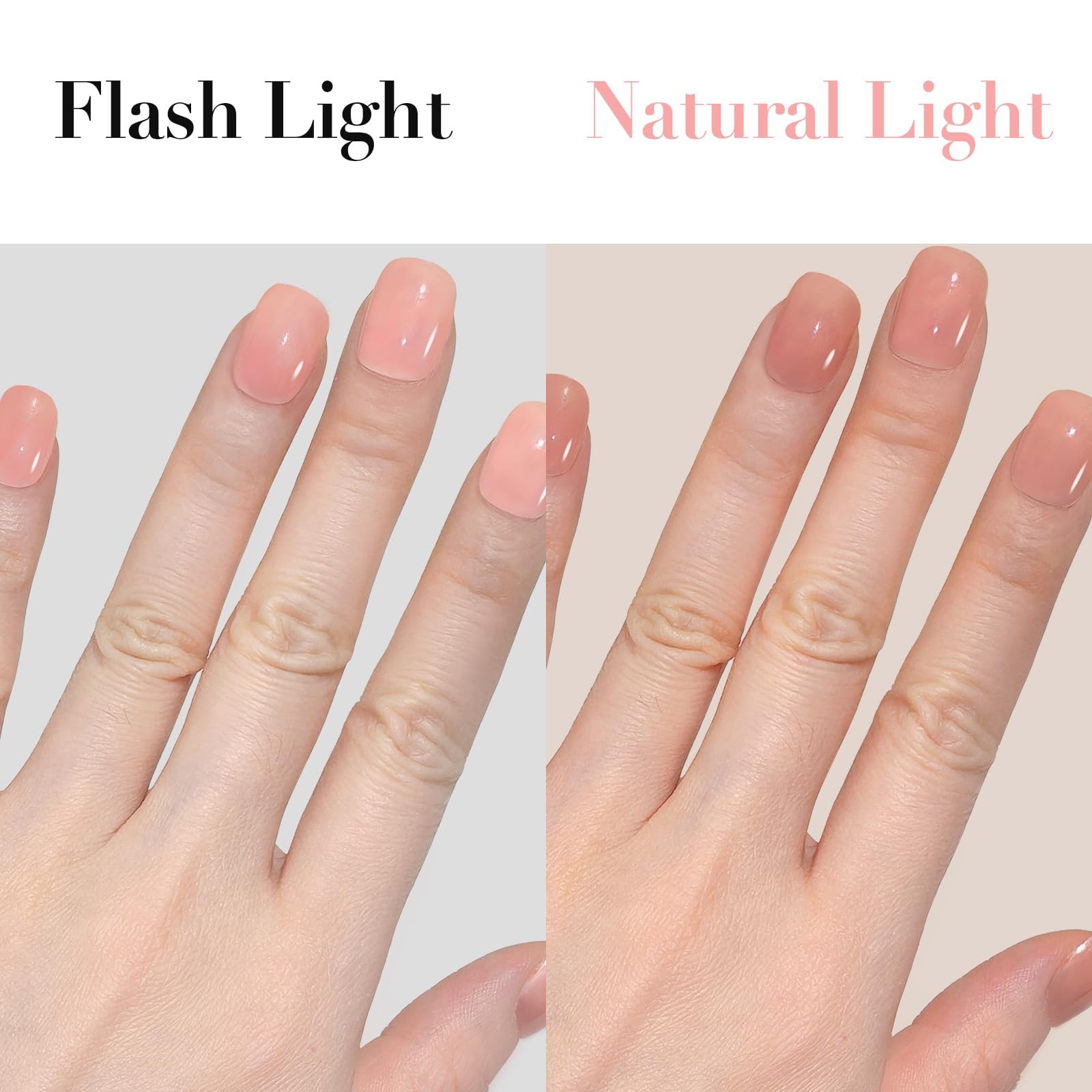 Nude Pink Short Press on Nails, Natural Extra Short Squoval Glue on Nails for…