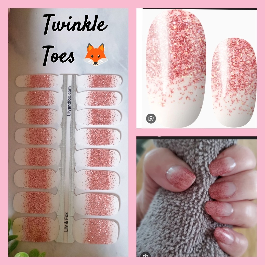 Lily And Fox Fox Lily Nail Wraps Strips 16ct Twinkle Toes