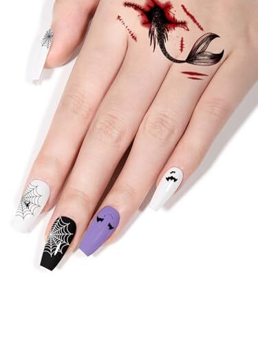 Semi-Cure Nail Gel Strips,Nail Gel Stickers for Halloween Party,23PCS Gel Nail