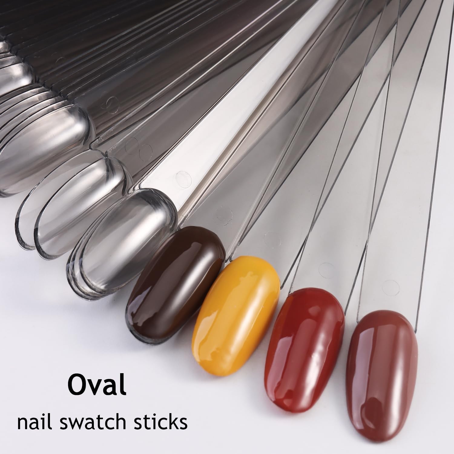 150pcs Nail Swatch Sticks With Ring, Ballerina Square Oval Nail Color Swatche…
