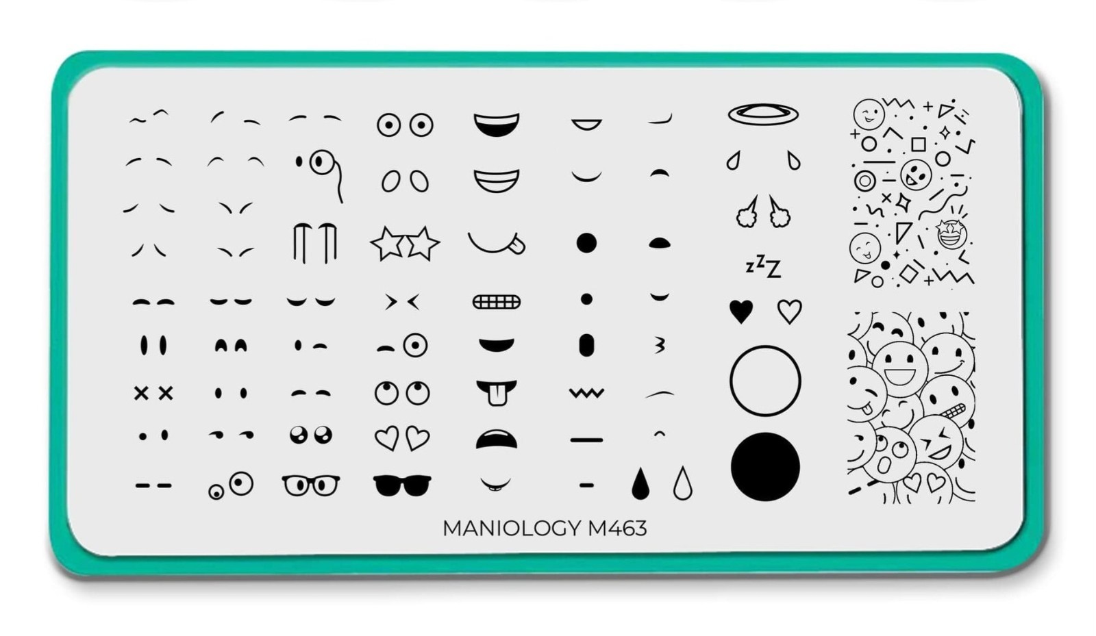 Maniology M463 Nail Stamp Plate Express Yourself Kawaii Emoji Smiley Faces