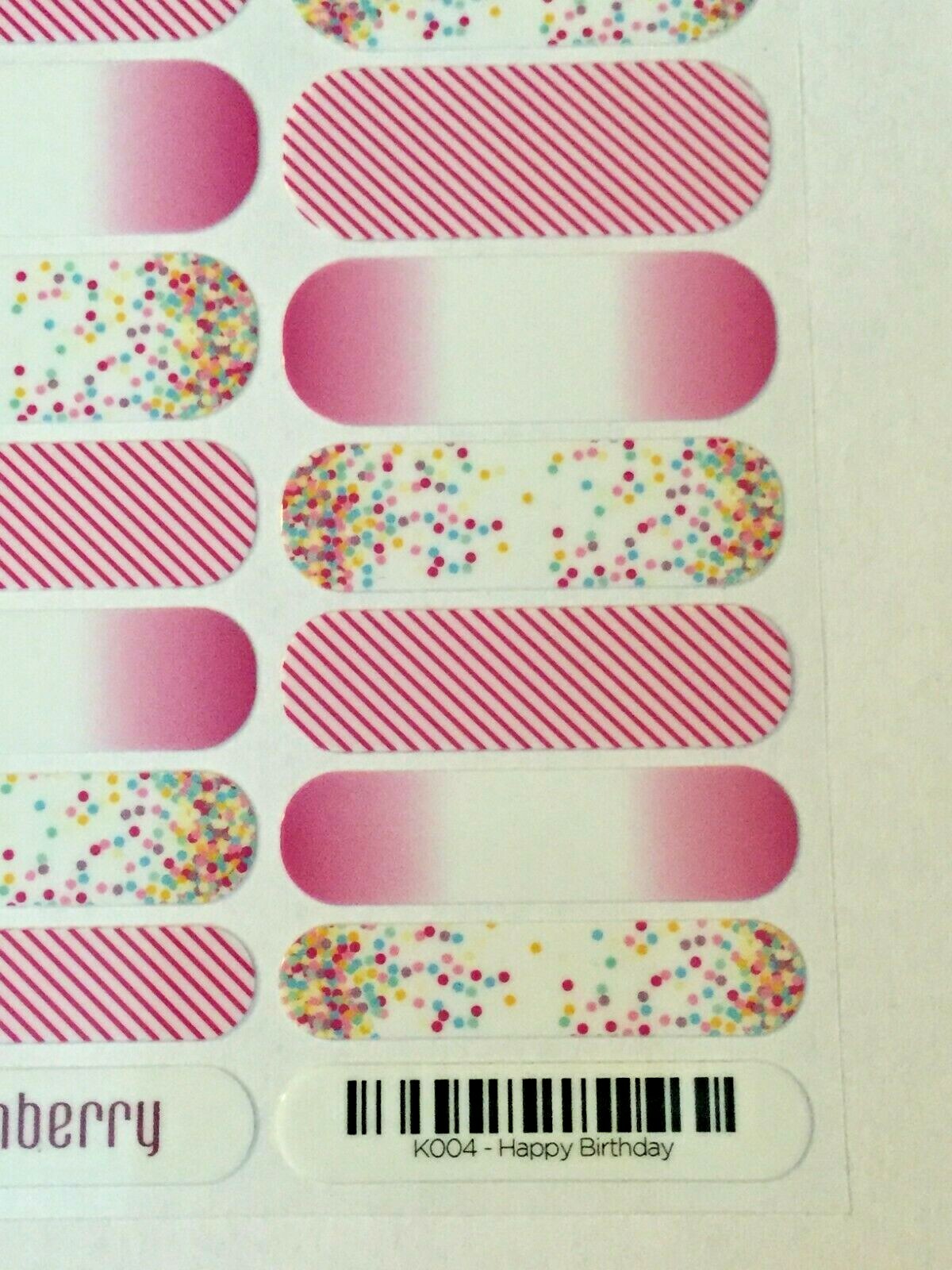 Jamberry Nail Wraps Full Sheet Happy Birthday NEW