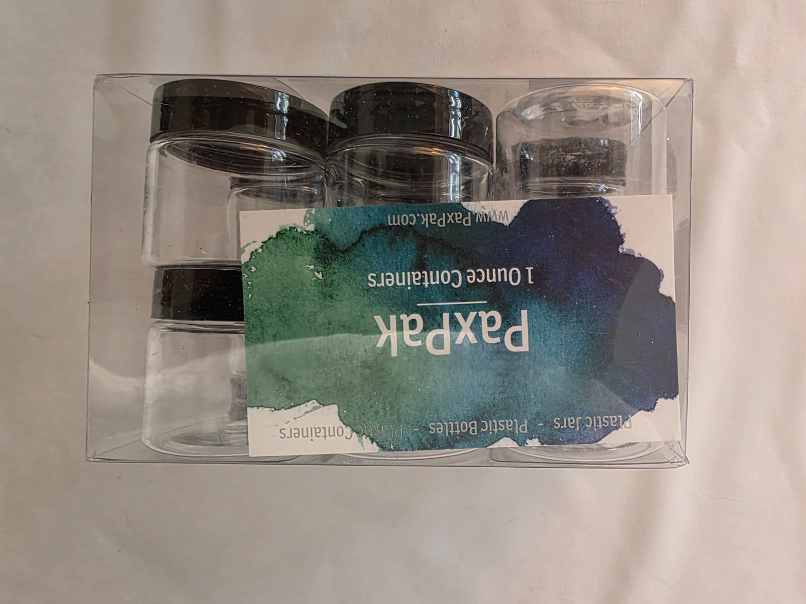 12 Small Plastic Jar 1 Ounce Containers With Black Screw Top Lids