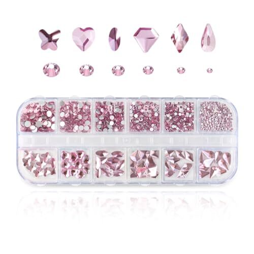 810 Pieces Multi Shapes Nail Rhinestones 60 Multi Shapes Big Gems + 750