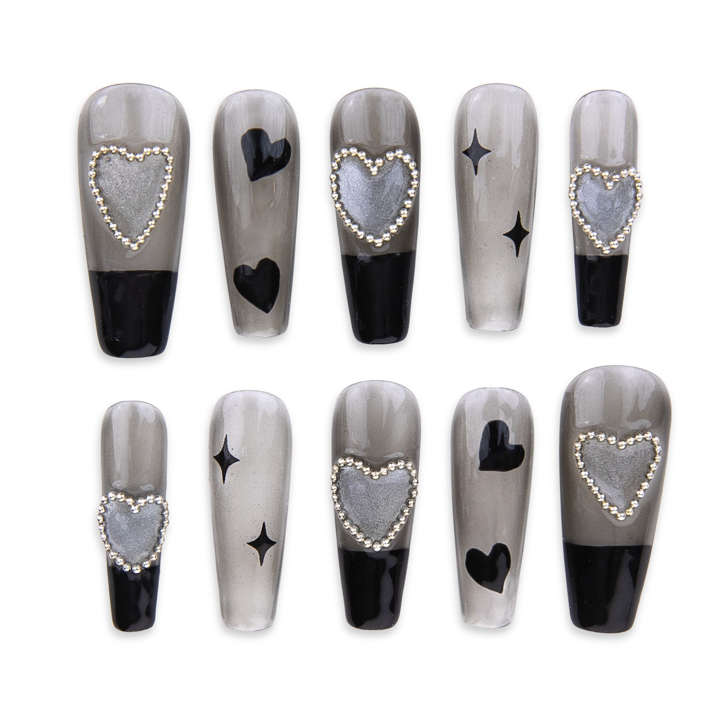 SIYOU NAILS | STARLIT LOVE | Press-on Nails – Full Set (10pc)