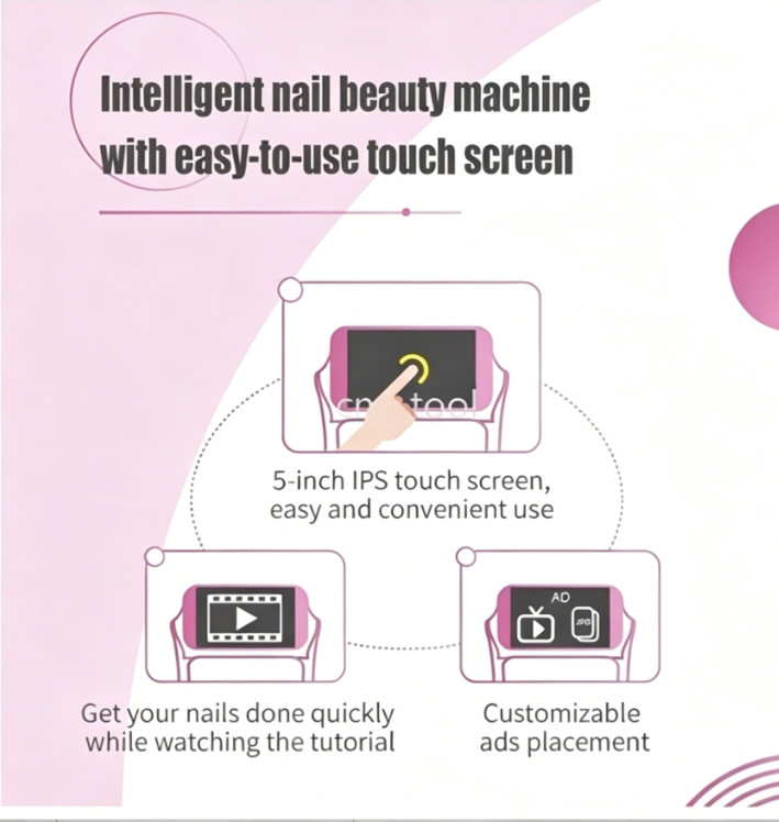 3D Touch Screen Nail Printer APP DIY Auto Nail Art Printing Machine w/ Gel Dryer