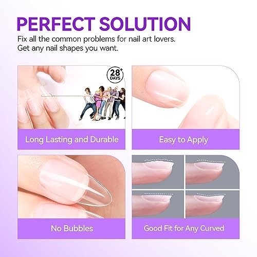 32ML 6-in-1 UV Nail Glue Gel – Strong Adhesive for Acrylic & Press-On Nails, DIY