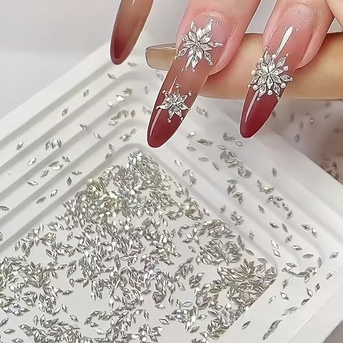 300Pcs 3mm Mini Rhombic Nail Art Charms Shiny Zircon Nail Art Rhinestones gray