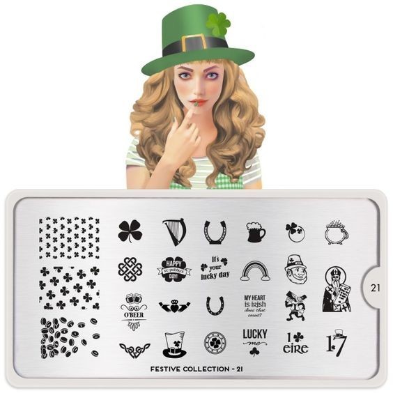 HTF MoYou London Festive Collection 21 Nail Stamp Plate Lucky Irish St Patrick’s