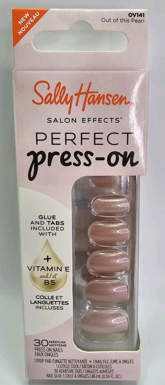 Sally Hansen Press‑On Nails Miss Bliss – 30 Short – Glue Included