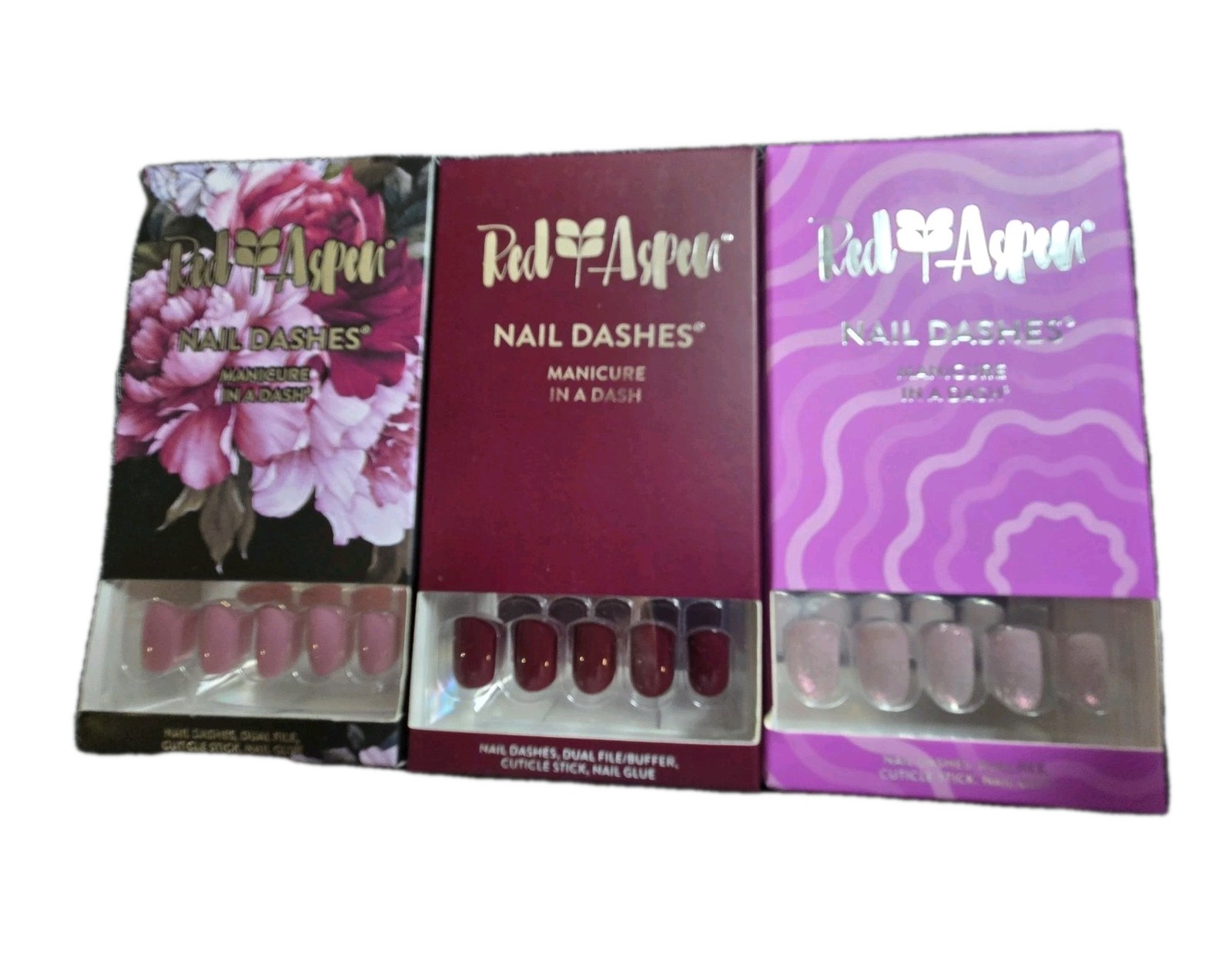 Red Aspen Nail Dashes Short Square Purple Rae With Calliope, Wild Wisteria Wilma