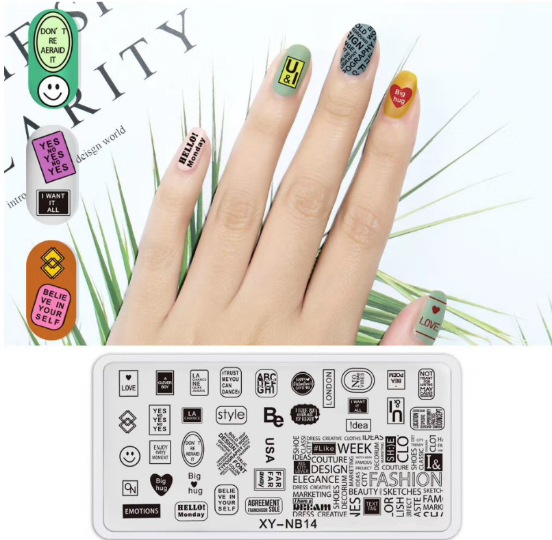 Metal Nail Stamping Plate Constellation French Halloween Snowflake Letter Words