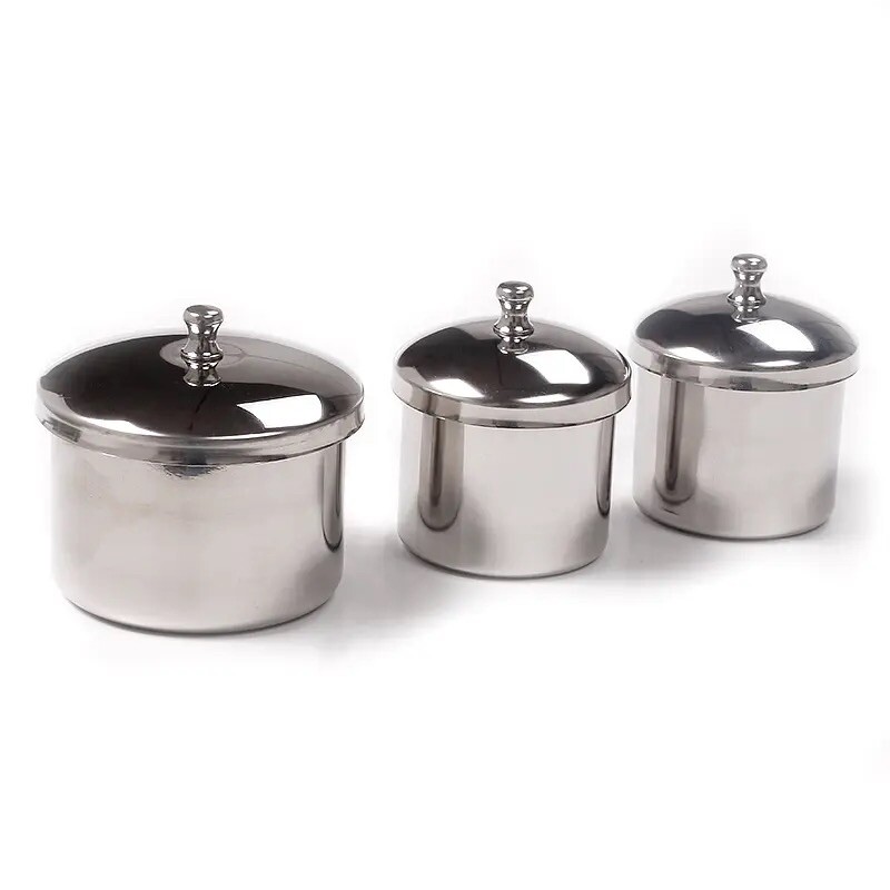 3Pcs/set Stainless Steel Manicure Nail Art Set Liquid & Powder Storage Cups