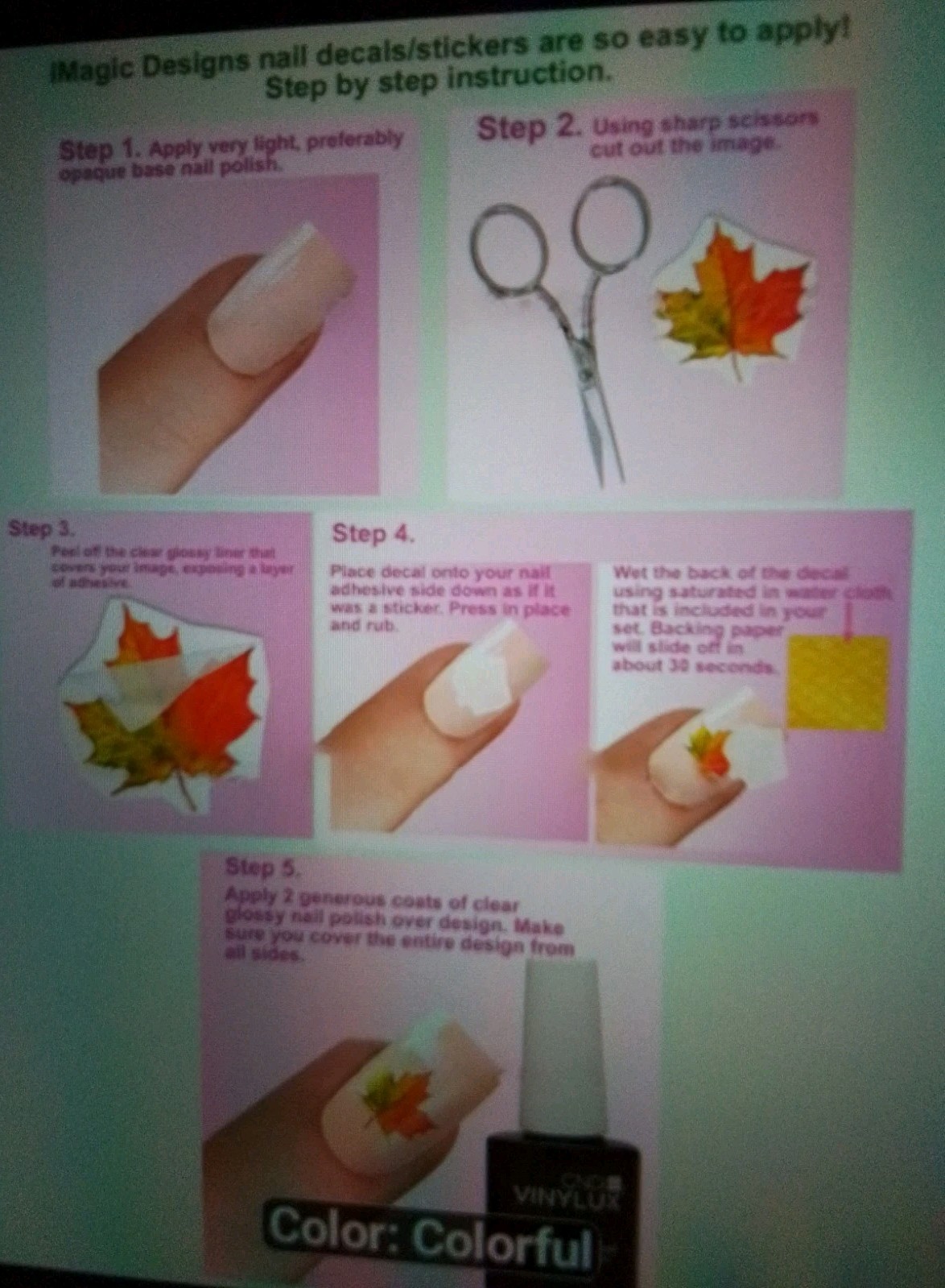 Horses Pretty Nail Art Set Of 50 Colorful- w/ Instructions Easy Waterslide Apply
