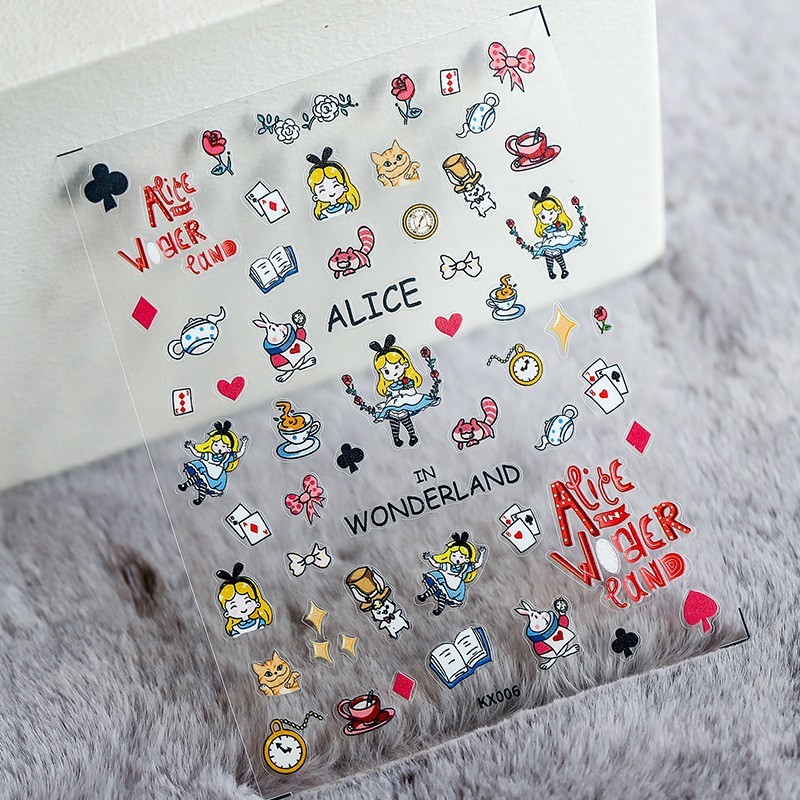 Wonderland & Tea Party Nail Stickers – Cartoon Fantasy Nail Art Decals (94)