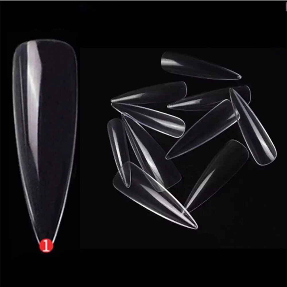 Makartt 500pcs Nail Tips Press On XXL Extra Long Stiletto Full Cover Pointy Claw