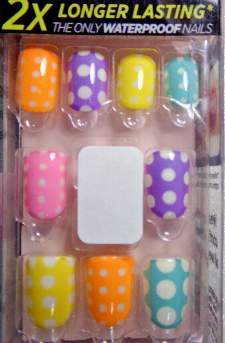 IMPRESS NAILS PRESS ON SHORT – Shiny Pastels Pink, orange, Yellow Spring Easter