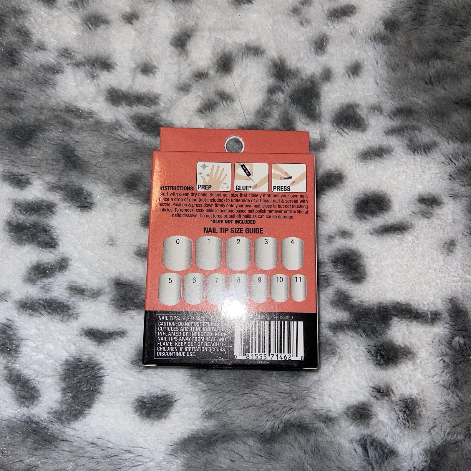 L.A. Colors NAILS ON! 12 Nails CAPTIVATE Short Square Glossy Orange+Gold Accents