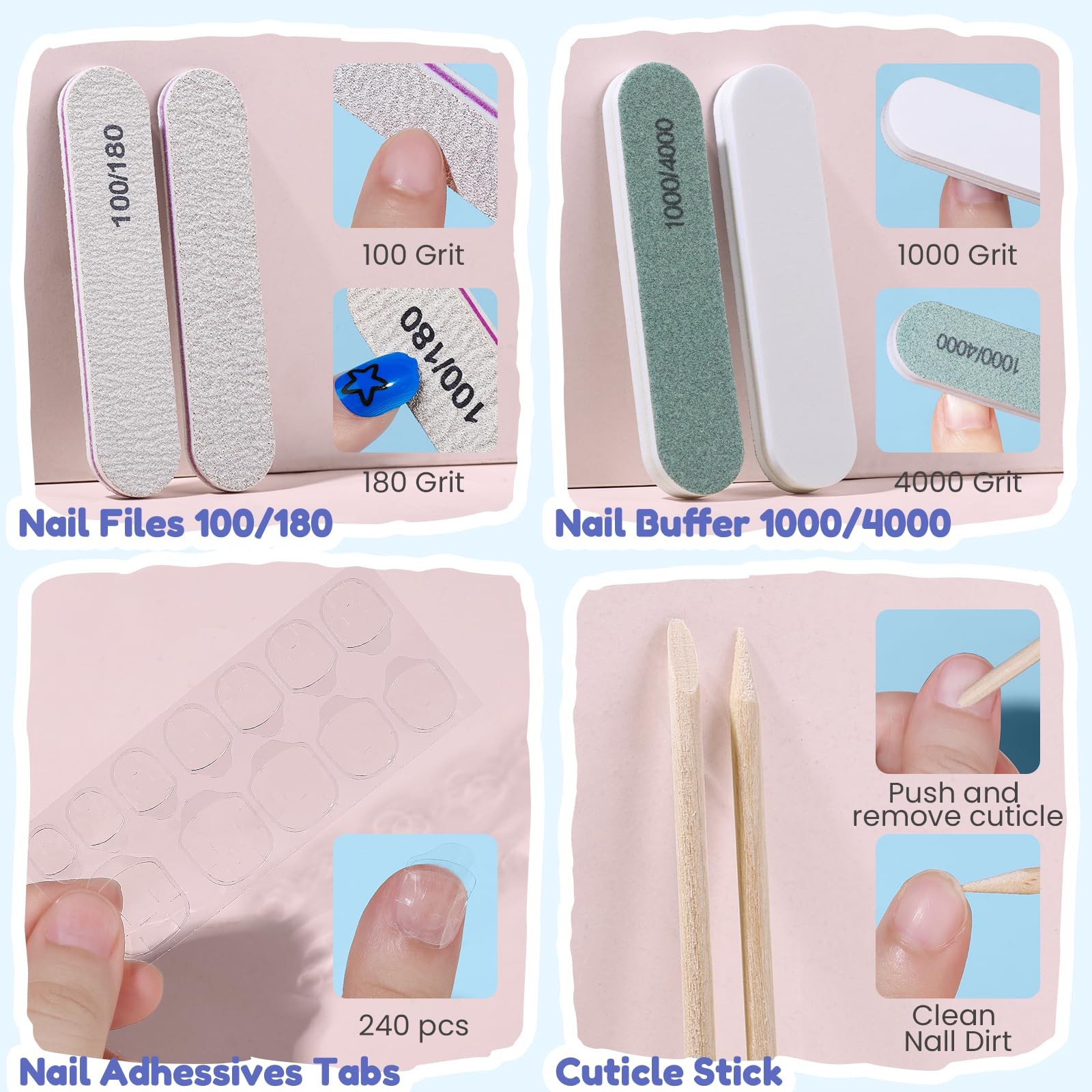 360 Pcs Kids Press On Nails, 15 Styles 12 Sizes Press On Nails for Kids Girls…