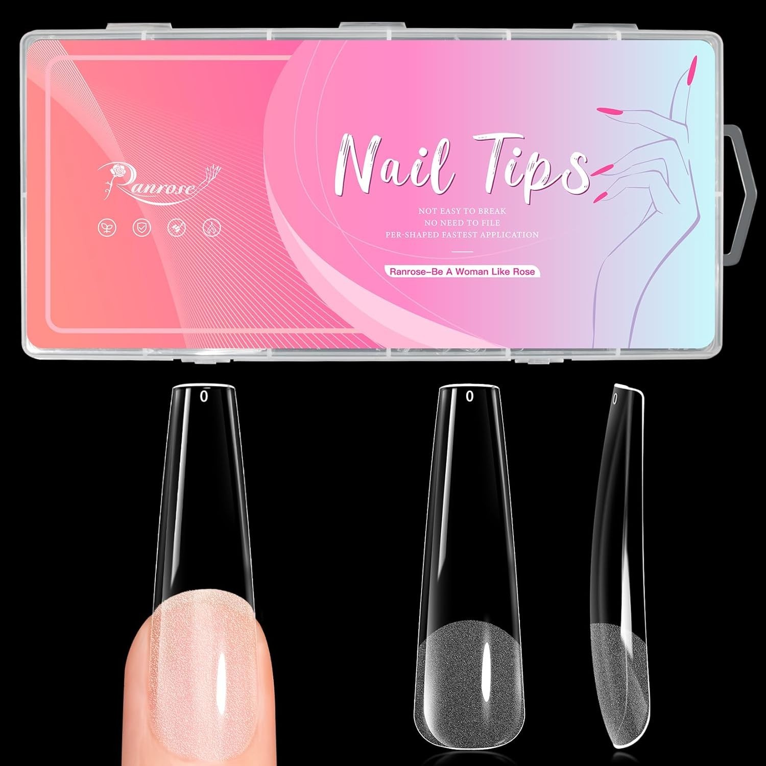 Half Matte 240pcs Coffin Nails Kit: XXL Super Long Tips for Creative Nail Art