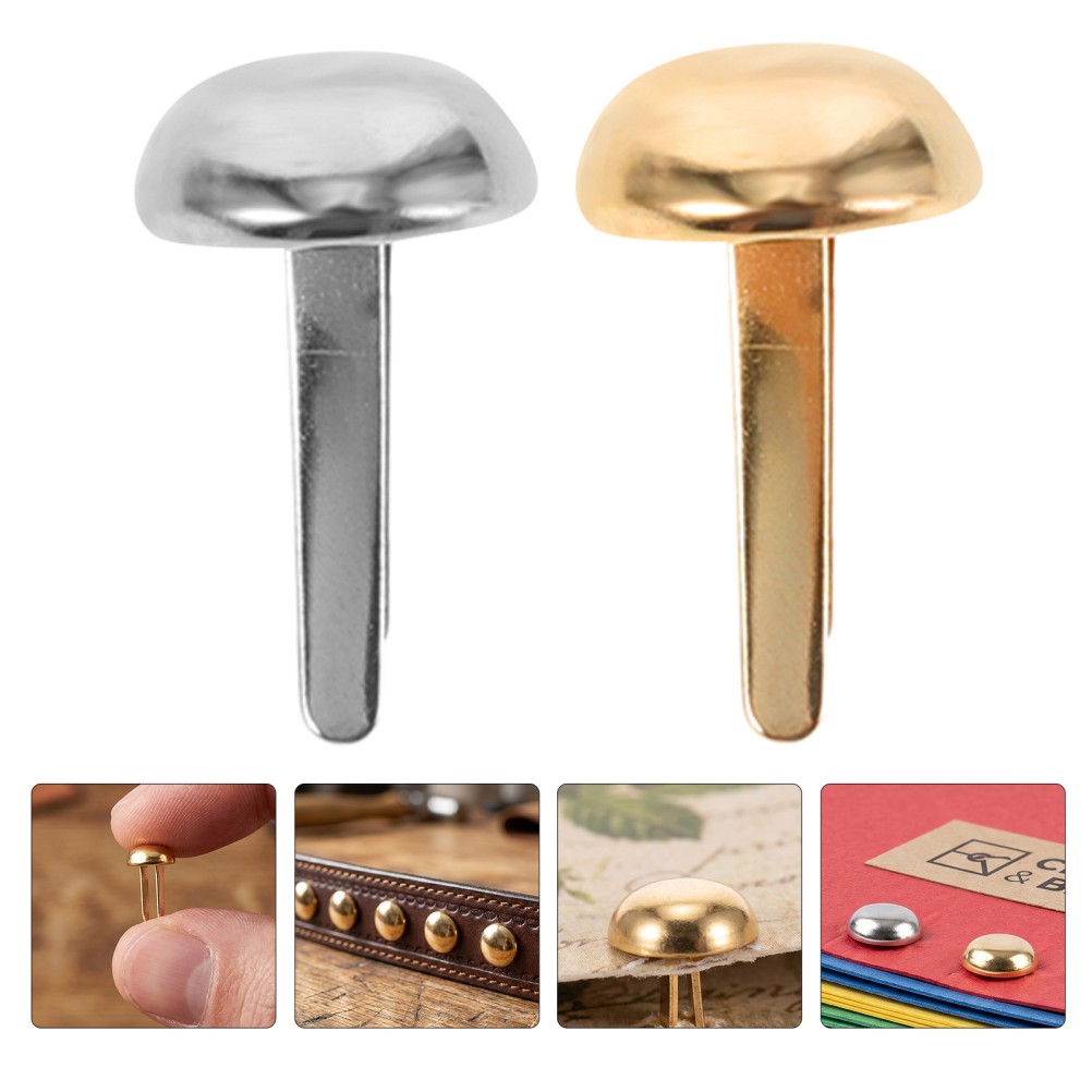 500Pcs Assorted Color Iron Round Head Brads Durable Paper Craft Fasteners