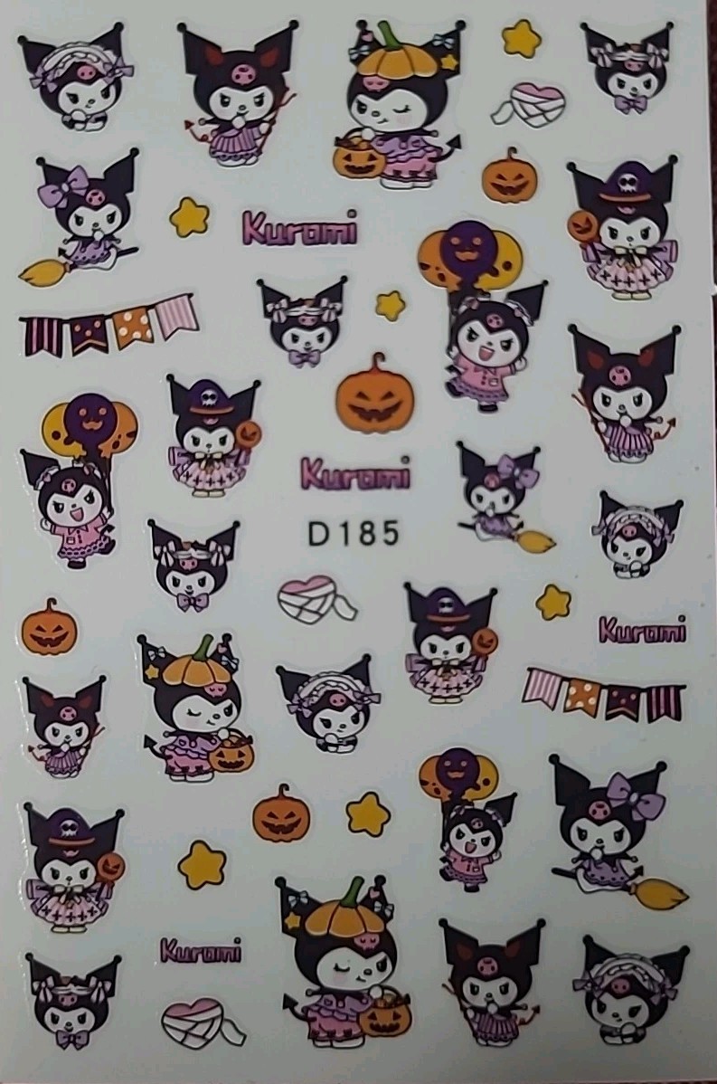 Kuromi Hello Kitty Spooky Fun Halloween, Fun Nail Art Stickers