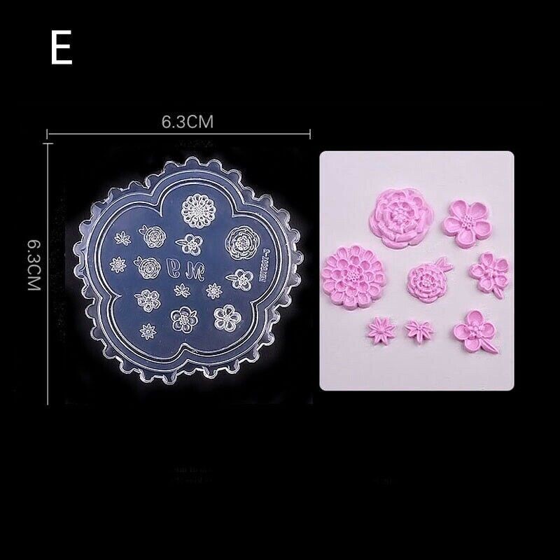 3D Nail Art Silicone Mold DIY Tools Stamper Carving Acrylic UV Gel Tips Stamping
