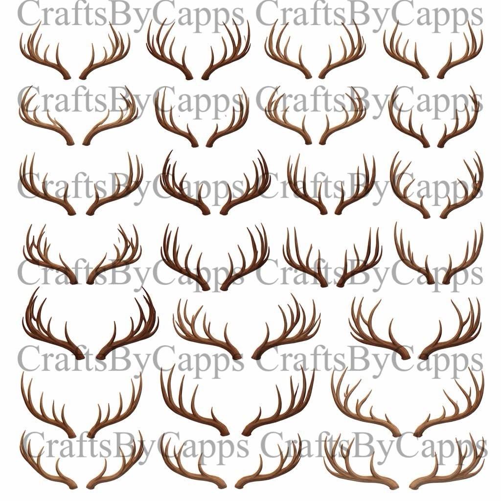 Deer antlers Waterslide Decals For Nails, Hot Wheels, Etc Set Of 50 KC