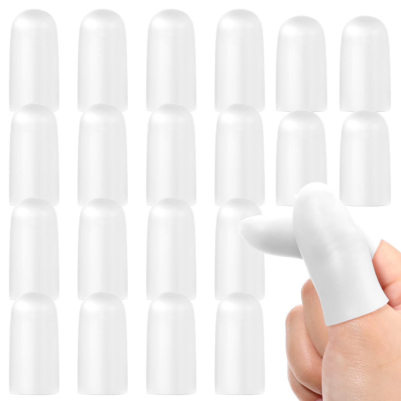 20 Pcs Silicone Finger Protectors Gel Finger Cots Fingertip Cover Caps