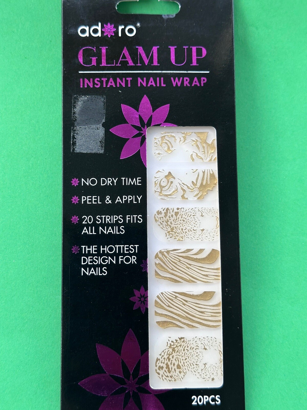 20 Strips In a Pack Instant Nail Wrap, Peel and Apply, Hottest design Brand New.