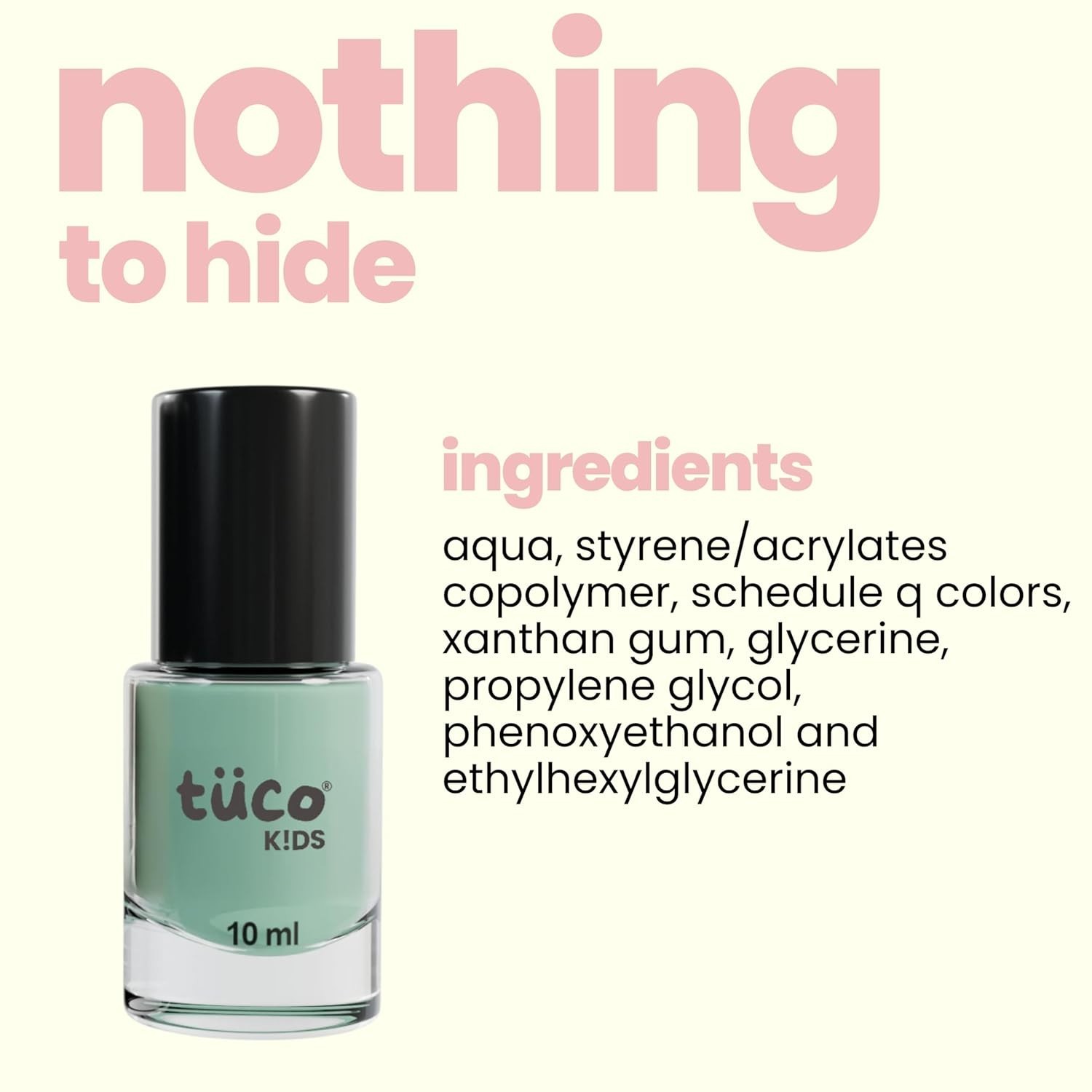 Tuco Kids Water Based Safe Nail Polish for girls Natural & Safe for Kids 2x10ml