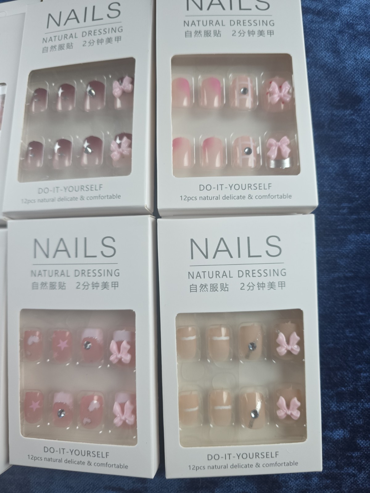 Nails Natural Dressing Press On Nails Lot of 6 Packs Pink French Tip Coquette Se