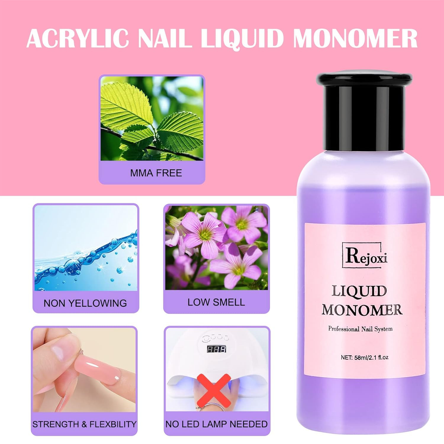 Acrylic Nail Kit with Prep Dehydrator and Primer, Acrylic Nail Powder and Liquid
