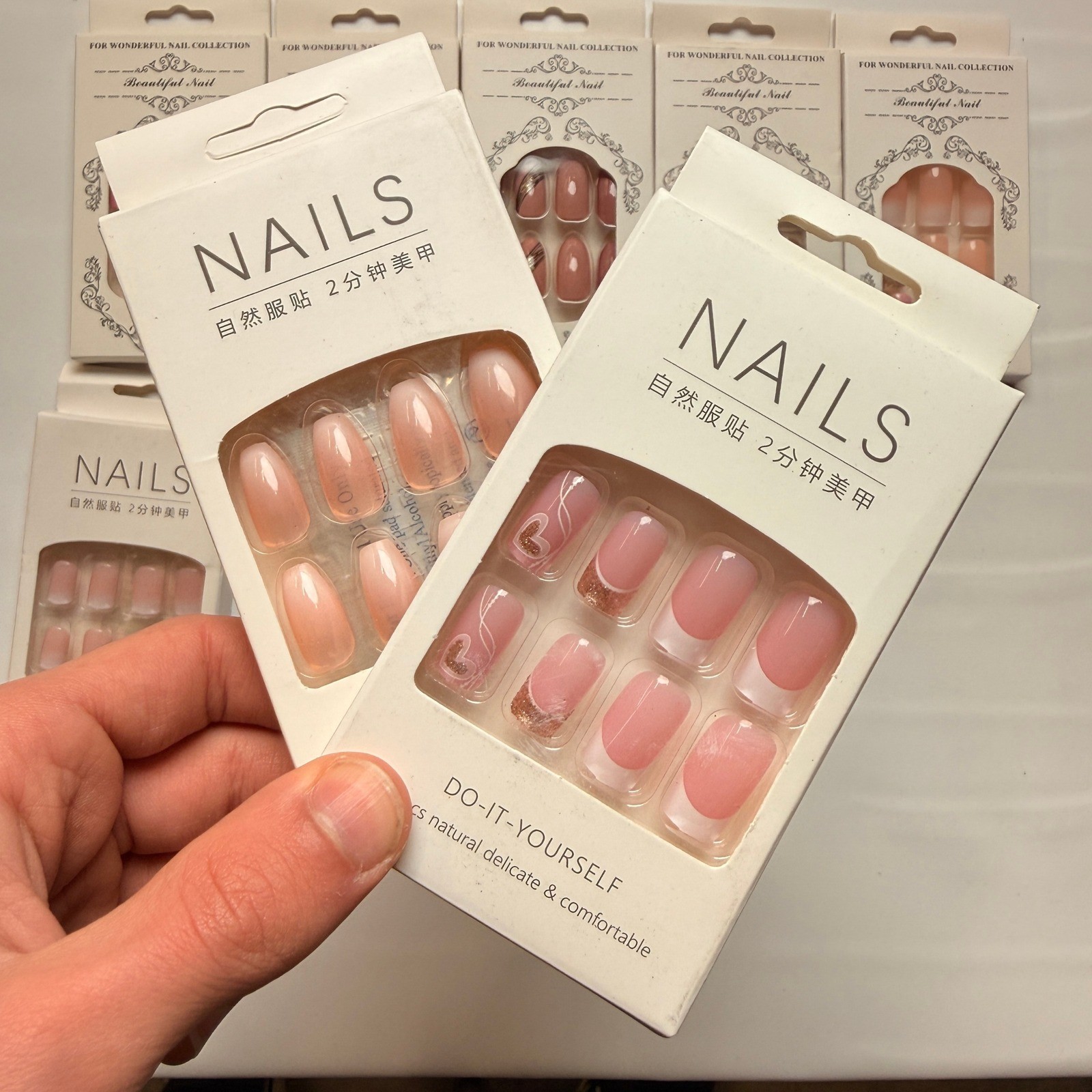 Lot of 10 Pack of 24 New False Press On Nails Assorted Designs and Colors №N37