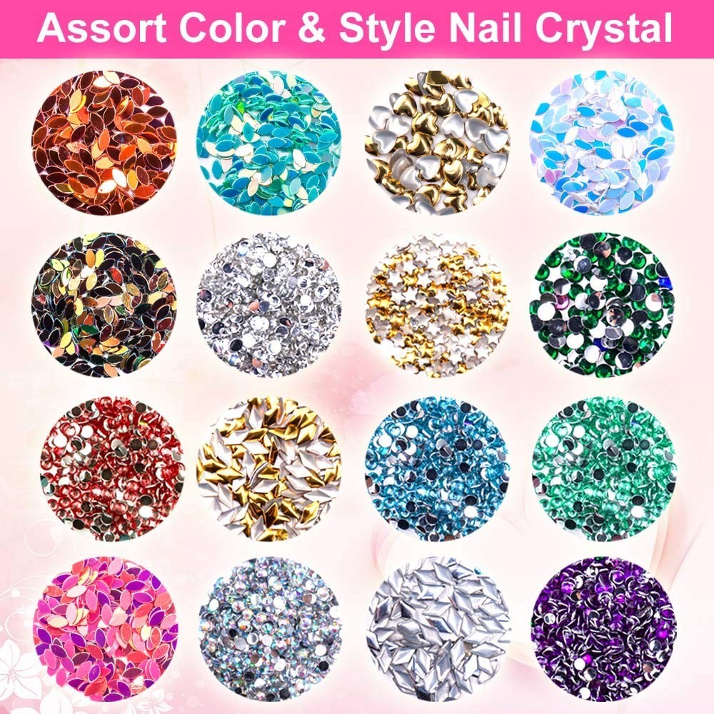 Ultimate 6400pcs Nail Art Rhinestones and Glitter Kit for Fashion Forward Looks