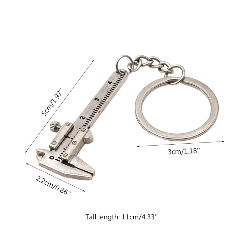 40mm Fashion Mini Vernier Caliper Keychain Zinc Alloy Miniature Vernier Caliper