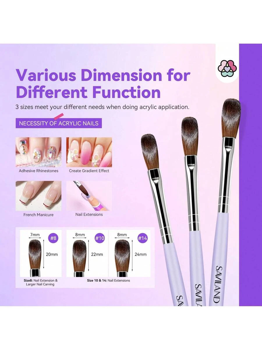 8OZ EMA Acrylic Liquid Monomer Professional Nail Kit Brush Dappen Dish Mat