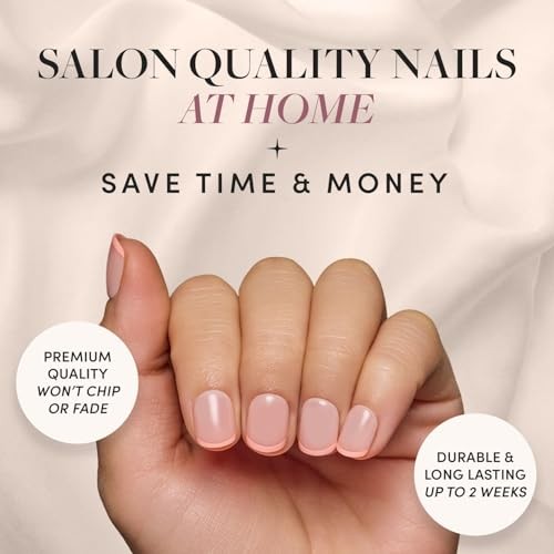Press On Nails – French Peach | Super Short Round Fake Nails 2-French Peach