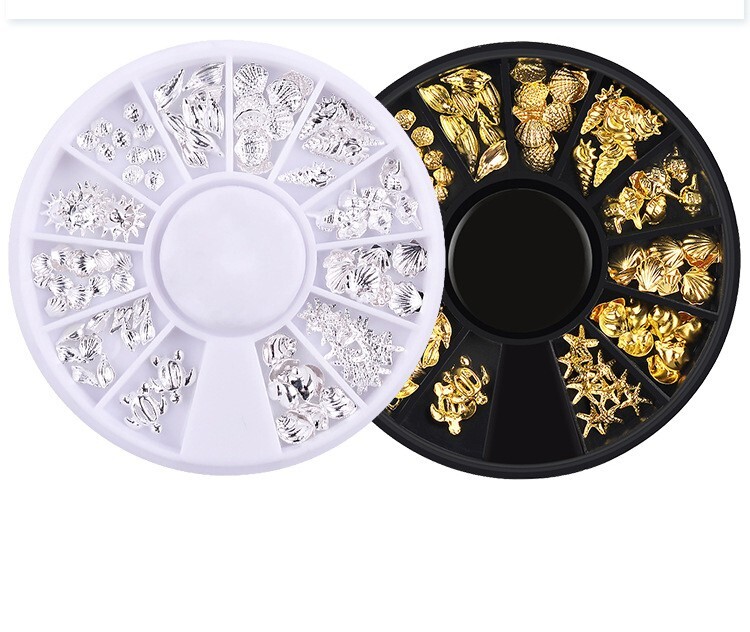 DIY Wheel Metal Ocean Shell Style For Nail Art Tips 3D Decoration Nails
