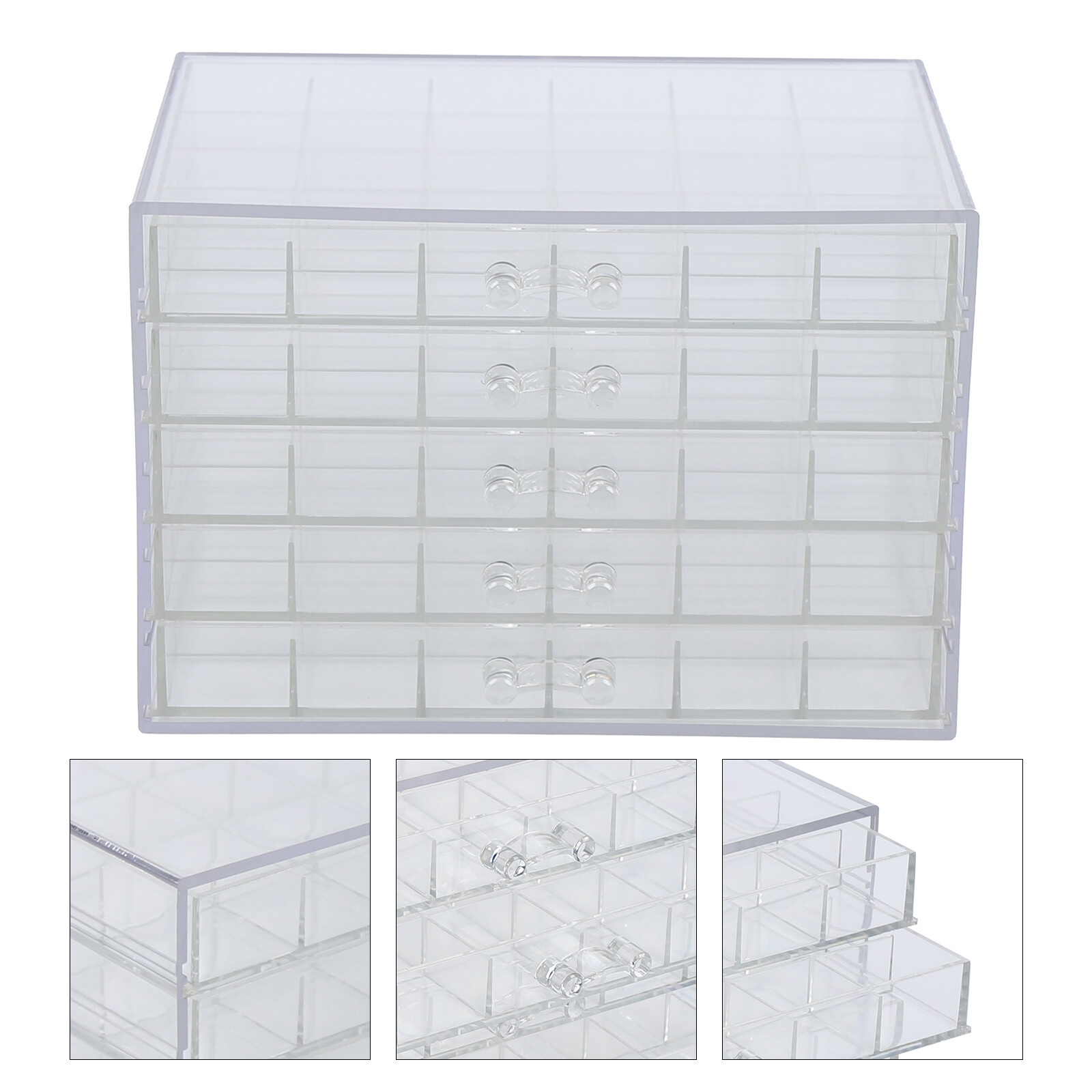 5 Layers 120 Grids Nail Art Supplies Display Case Organizer Nail Art Storage Box