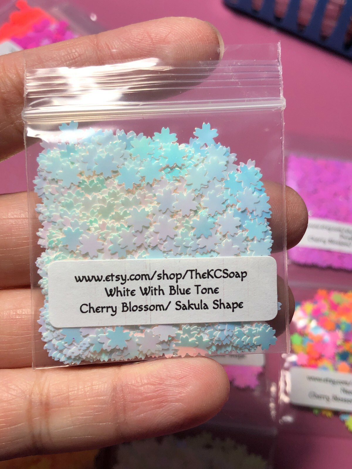 Solvent Resistant Cherry blossoms nail art glitter shapes sequin Epoxy US Seller