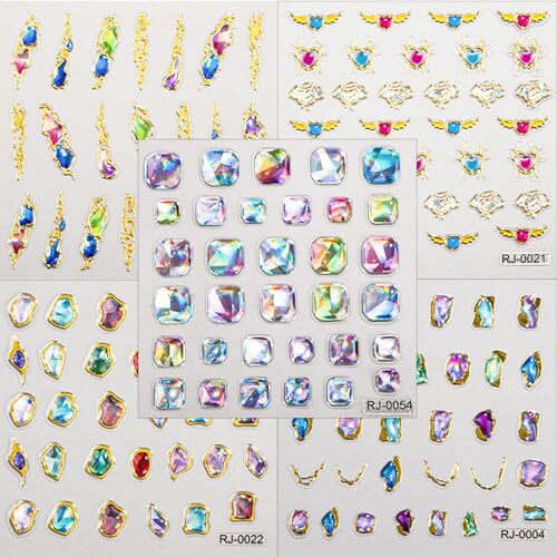 5D Gem Nail Art Sticker Decals Nail Art Rhinestone Self Adhesive Crystal Style2