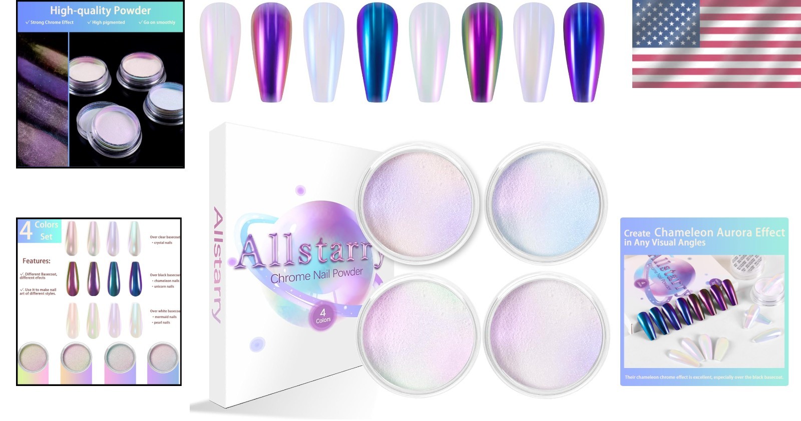 Color-Shift Mica Powder Collection: Create Iridescent Nail Art & Resin Designs