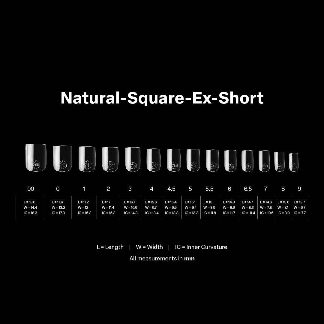 Apres Gel-X Natural Square Extra Short Tips Box 14 Sizes 600pc