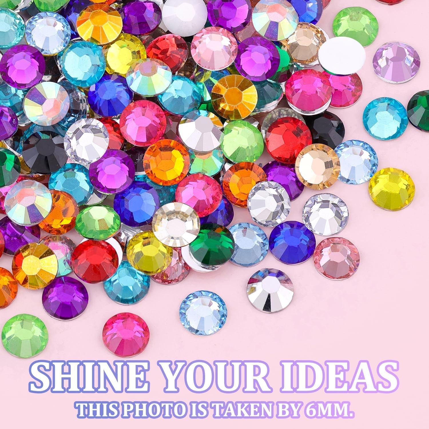 Resin Rhinestones 3/4/5mm Multicolor Flatback Gems 20000Pcs Jewelry Glue for