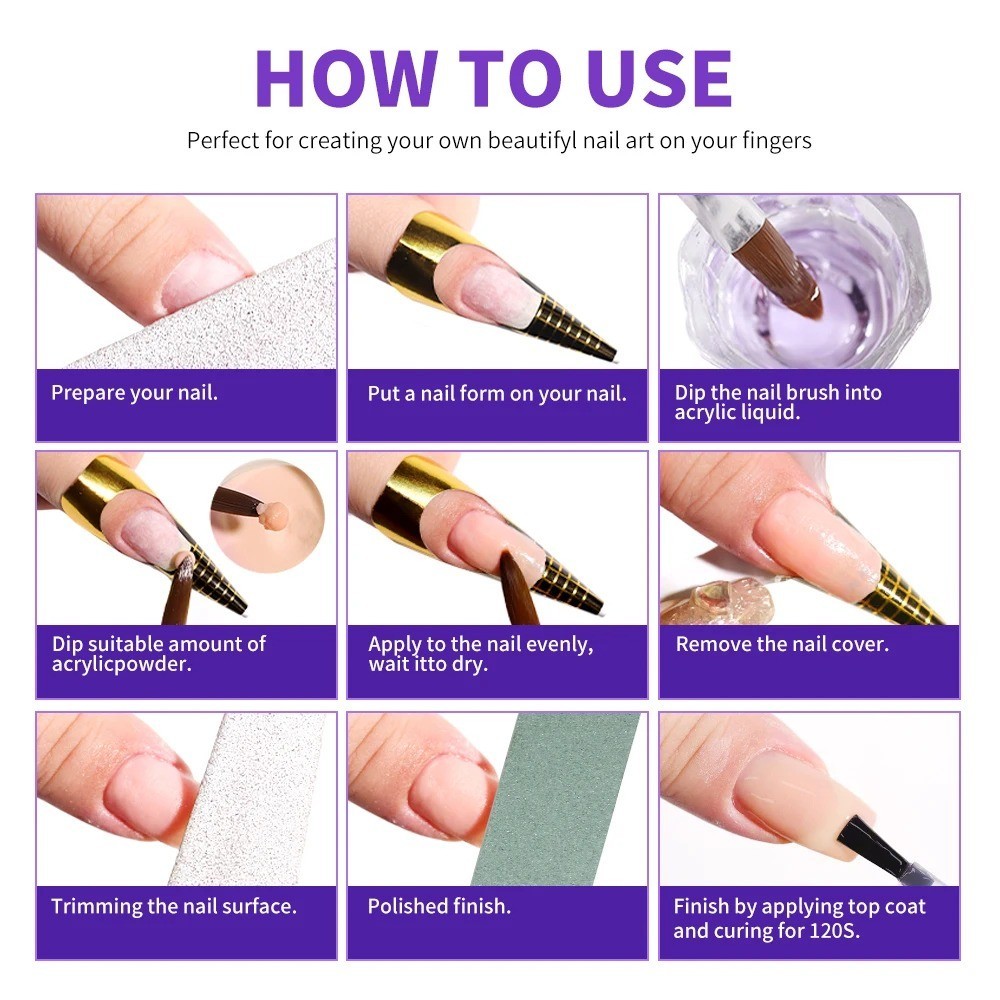 Limegirl Acrylic Nail Liquid Monomer 40–240ml Crystal Clear Nail Art Solution