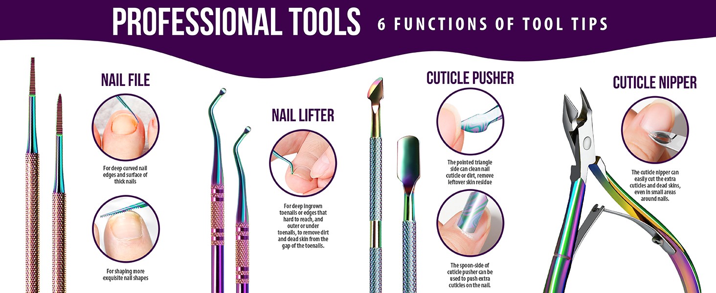 FANDEI Ingrown Toenail Removal Kit, Pedi Tools, Nail Care Kit,